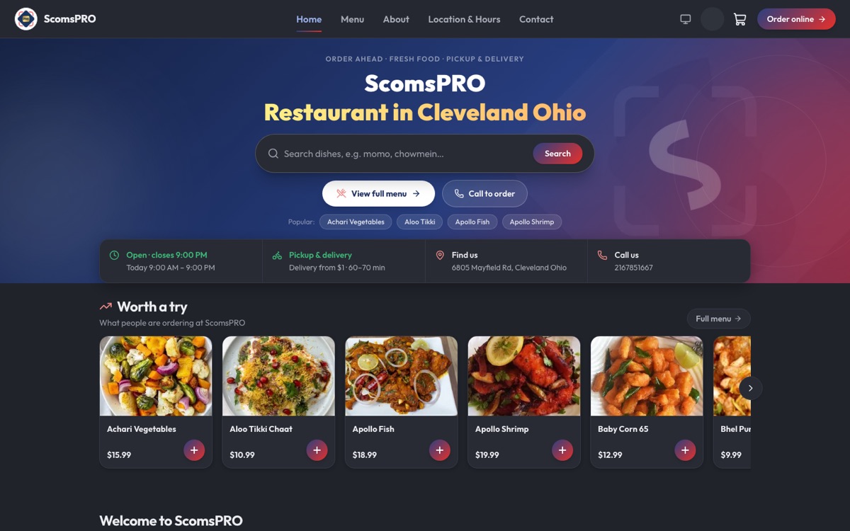 A NEAPES restaurant store with a Worth a try row of popular dishes with photos and prices